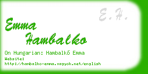 emma hambalko business card