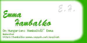 emma hambalko business card